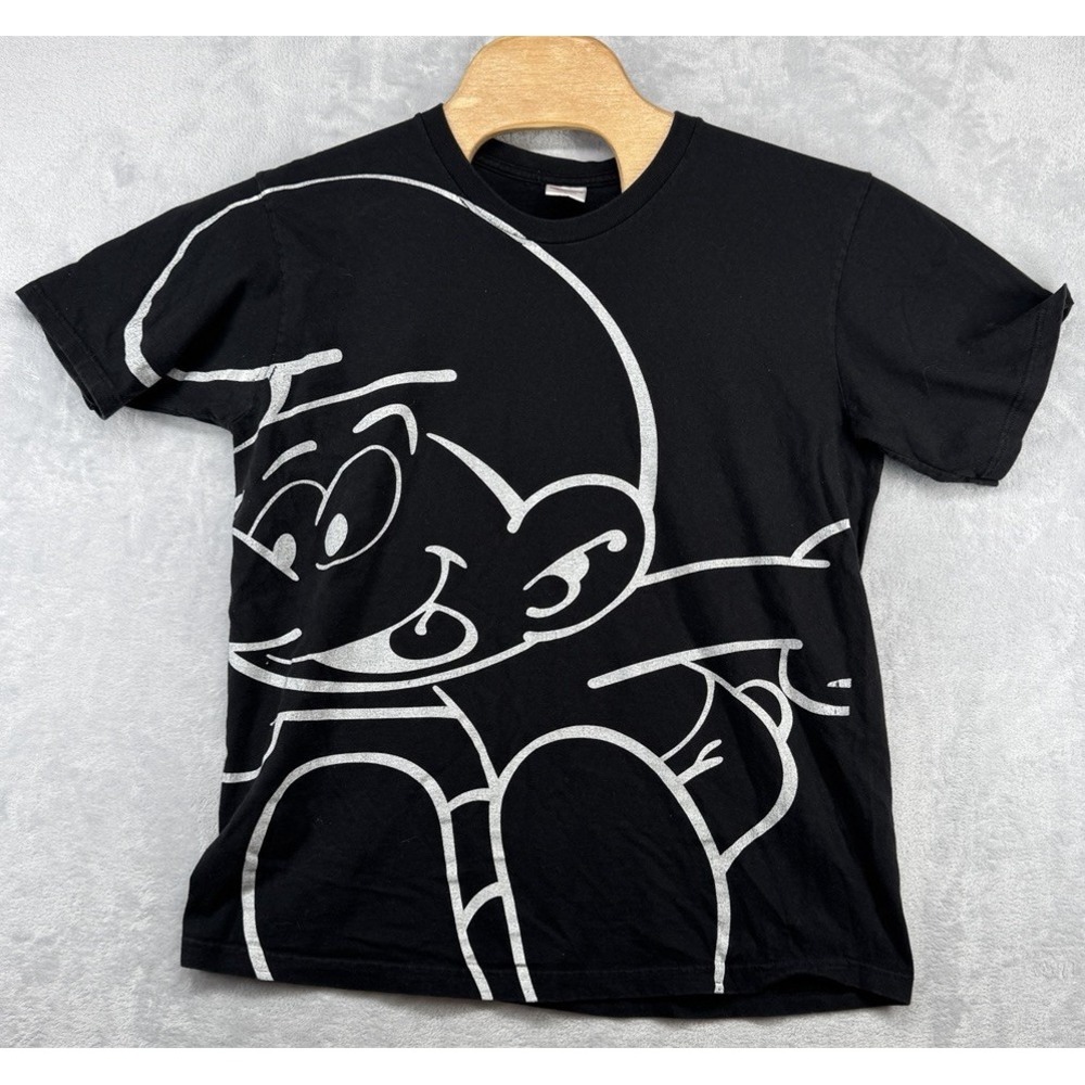 Supreme Smurfs Black Graphic Logo Short Sleeve T Shirt Tee USA Men's Size L‎